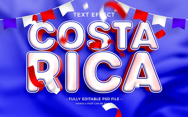 PSD effet de texte du costa rica