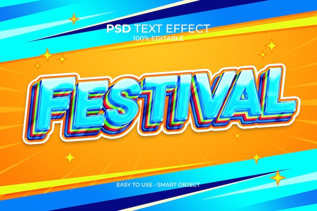 PSD effet de texte du festival futuriste