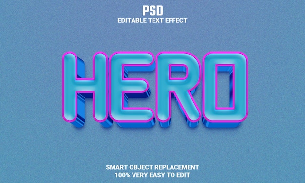 Effet de texte du fichier PSD Hero