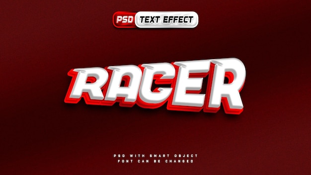 L'effet de texte du logo Racer est entièrement modifiable.