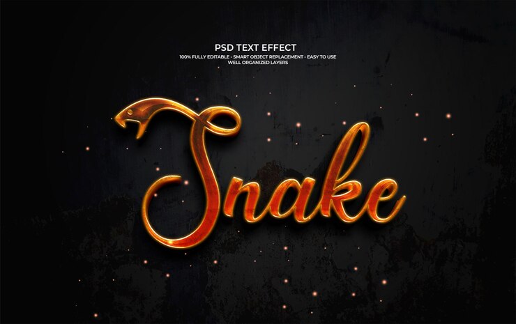 PSD effet de texte du serpent doré