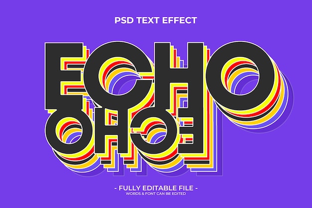 PSD effet de texte d'écho en double