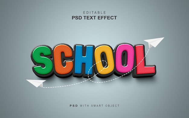 PSD effet de texte de l'école de design