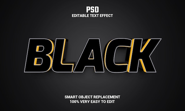 Effet De Texte éditable En 3d Noir Avec Fond Premium Psd