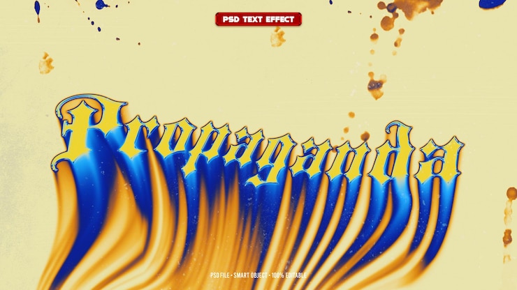 PSD effet de texte éditable en 3d pour la propagande