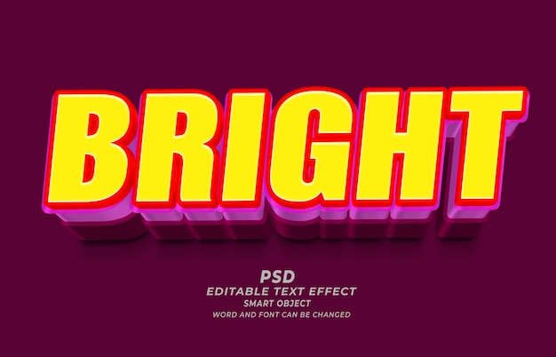 Effet de texte éditable PSD 3D lumineux