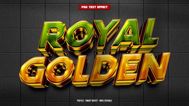 Effet de texte éditable Royal Golden 3D