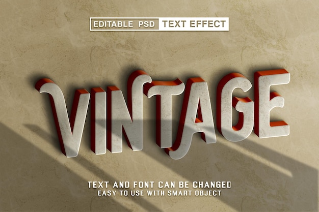 PSD effet de texte éditable vintage