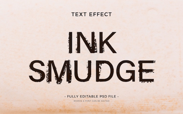 PSD effet de texte d'encre