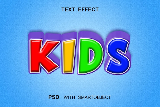 Effet De Texte Enfants Avec Objet Intelligent Psd