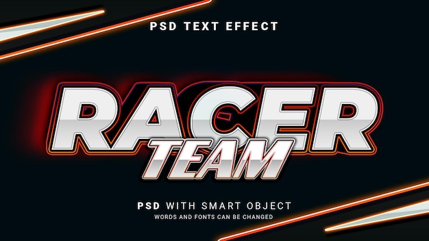 Effet de texte d'équipe de coureurs 3D