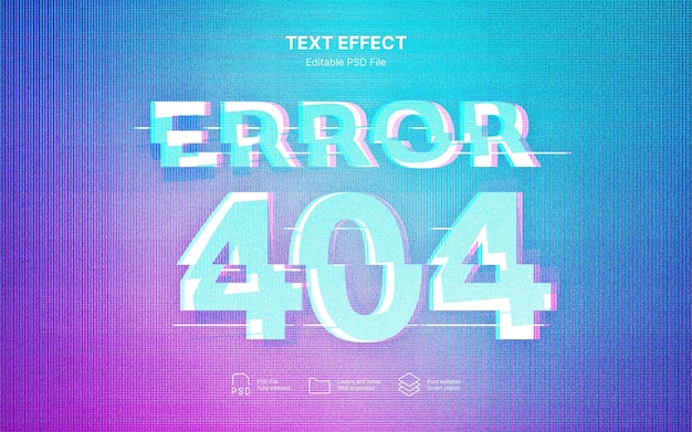 effet de texte d'erreur 404