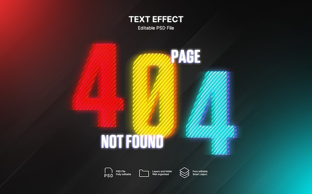 effet de texte d'erreur 404