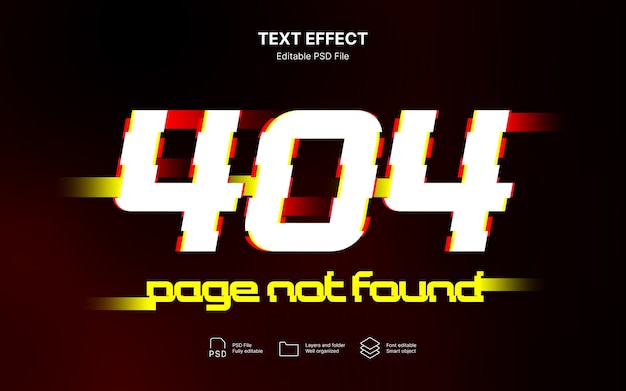 effet de texte d'erreur 404