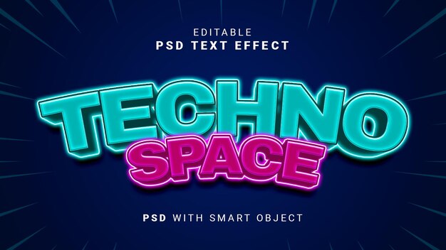 Effet de texte de l'espace techno