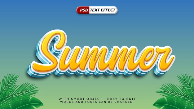 Effet de texte d'été avec style 3D