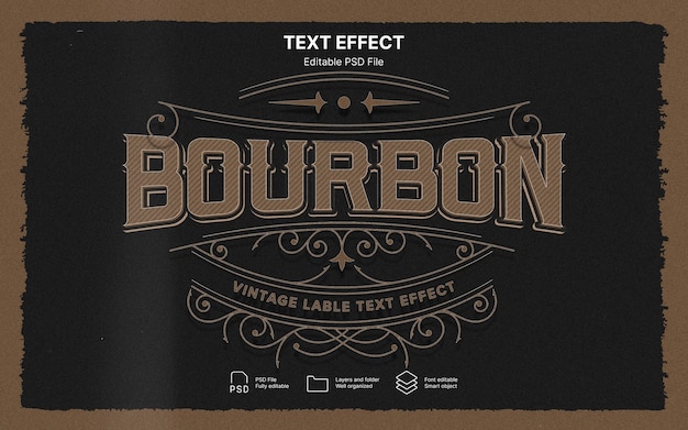 Effet de texte sur l'étiquette du whisky