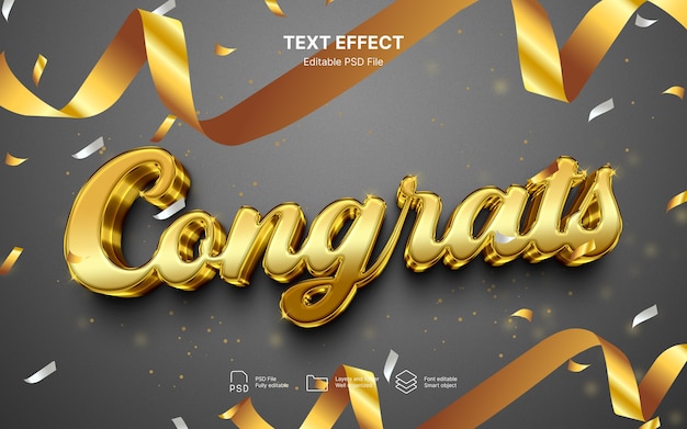 Effet de texte de félicitations