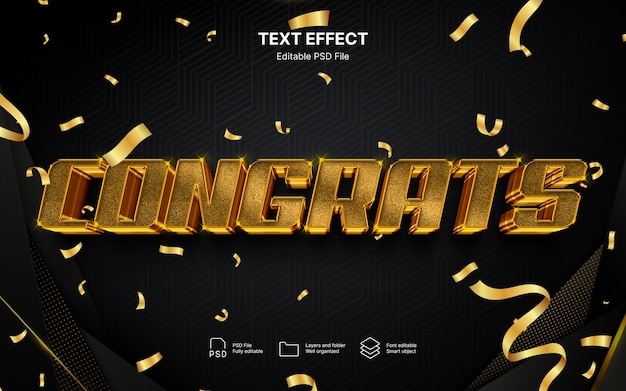 Effet de texte de félicitations