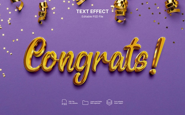 Effet de texte de félicitations