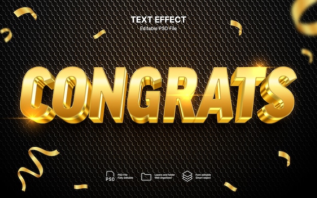 Effet de texte de félicitations