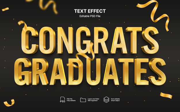 Effet de texte de félicitations