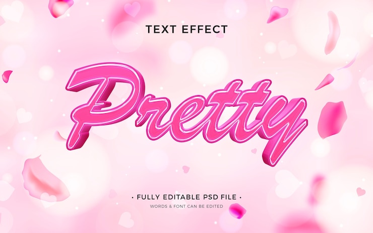 PSD effet de texte féminin rose