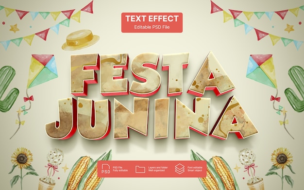 PSD effet de texte festa junina