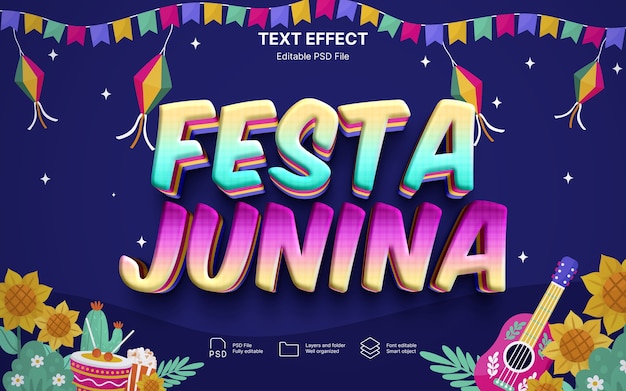 PSD effet de texte festa junina