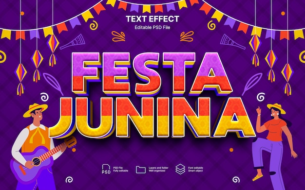 PSD effet de texte festa junina