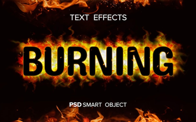 PSD effet de texte de feu créatif