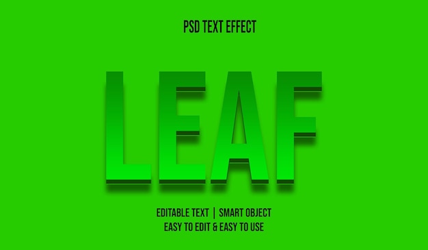 Effet de texte à feuille modifiable