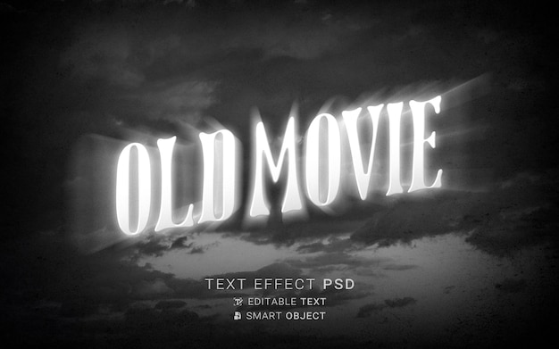 PSD effet de texte la fin de la conception du vieux film