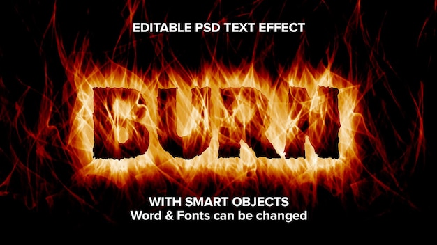 PSD effet de texte de flamme modifiable