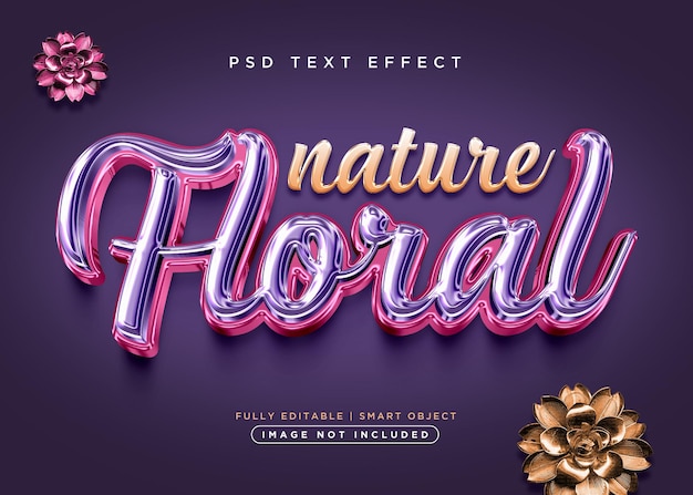 Effet De Texte Floral De Style 3d