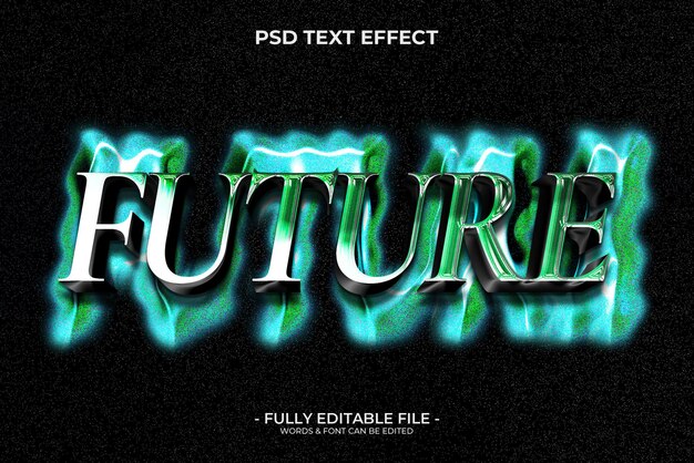 effet de texte flou futur vert