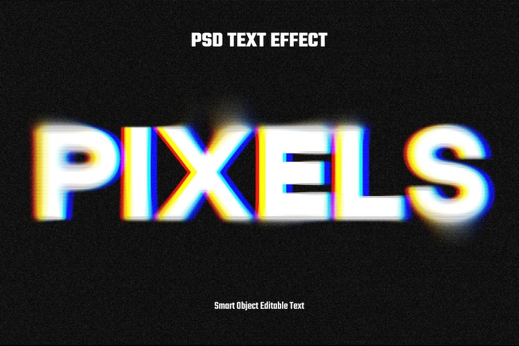 PSD effet de texte flou sur vhs
