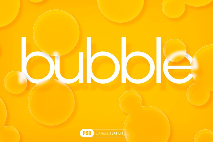 PSD effet de texte focalisé jaune modifiable