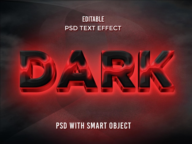 PSD effet de texte foncé rouge noir