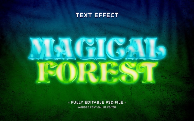 PSD effet de texte forêt enchantée