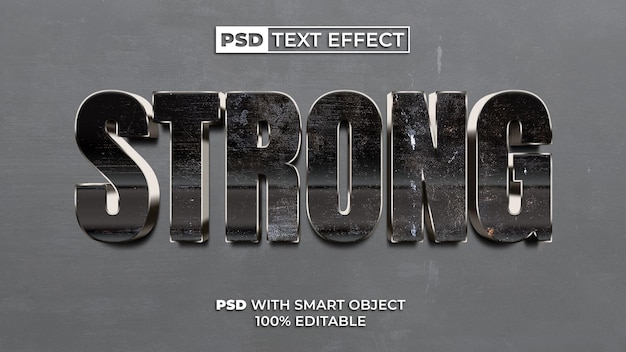 Effet de texte fort style métallique Effet de texte modifiable