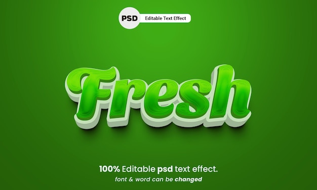 Effet de texte frais PSD premium modifiable 3d frais