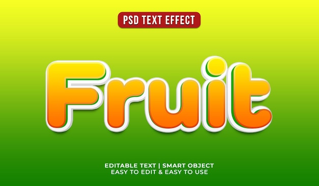 PSD effet de texte de fruit modifiable
