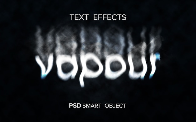 PSD effet de texte de fumée créatif