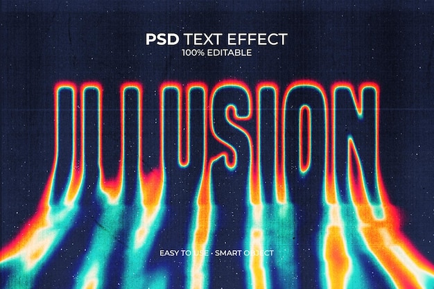 PSD effet de texte de fusion de l'illusion