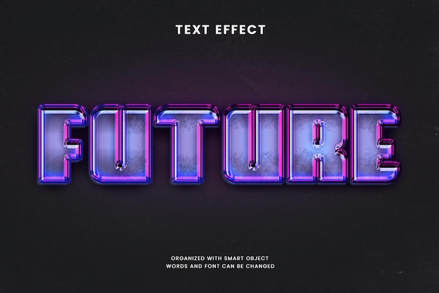 Effet De Texte Futur Avec Dégradé De Couleurs Cyberpunk