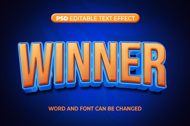 Effet de texte gagnant PSD 3D