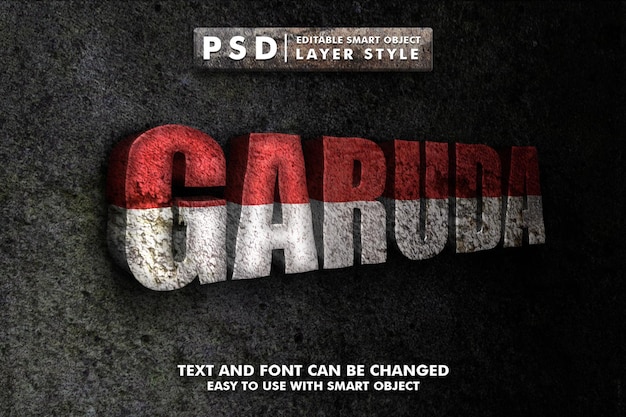 Effet De Texte Garuda 3d Premium Psd