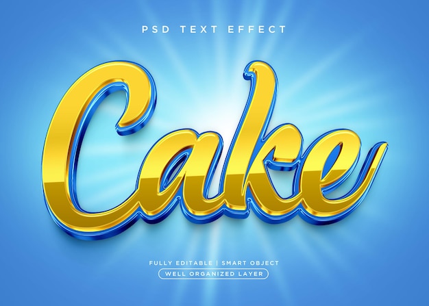 Effet De Texte De Gâteau De Style 3d