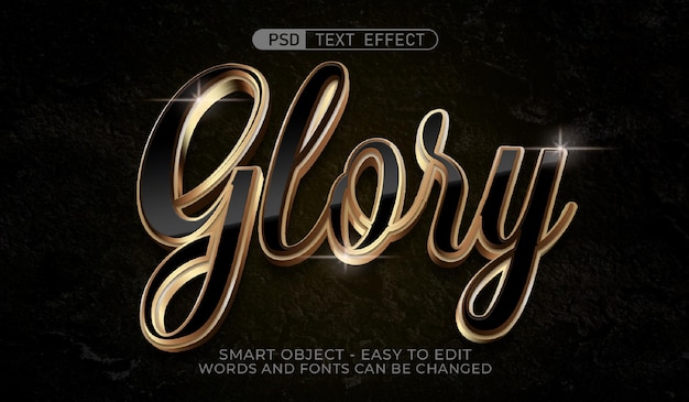 Effet De Texte De Gloire De Style 3d Psd Premium